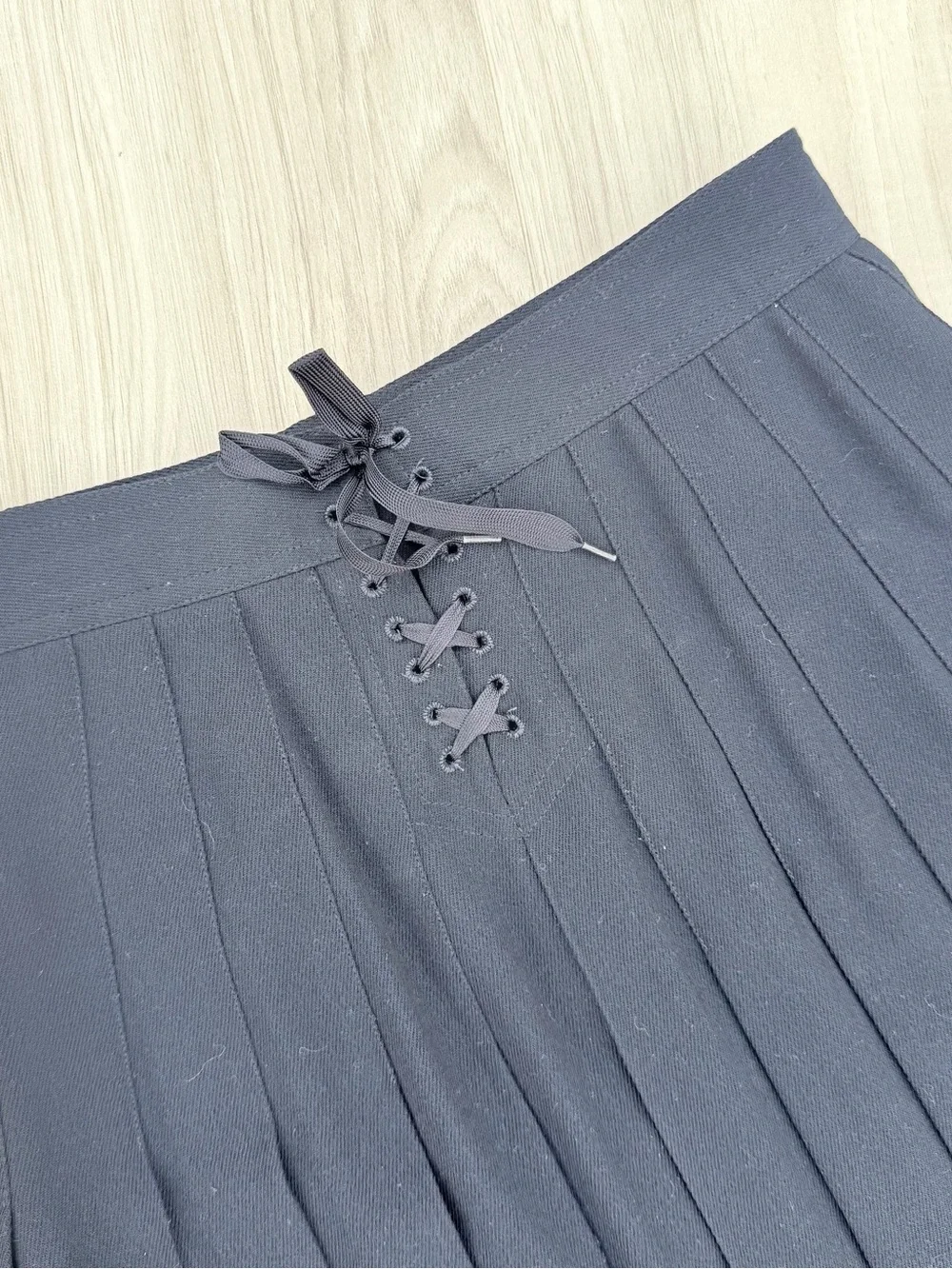 Ralph Lauren Vintage Navy Blue Pleated Wool Skirt